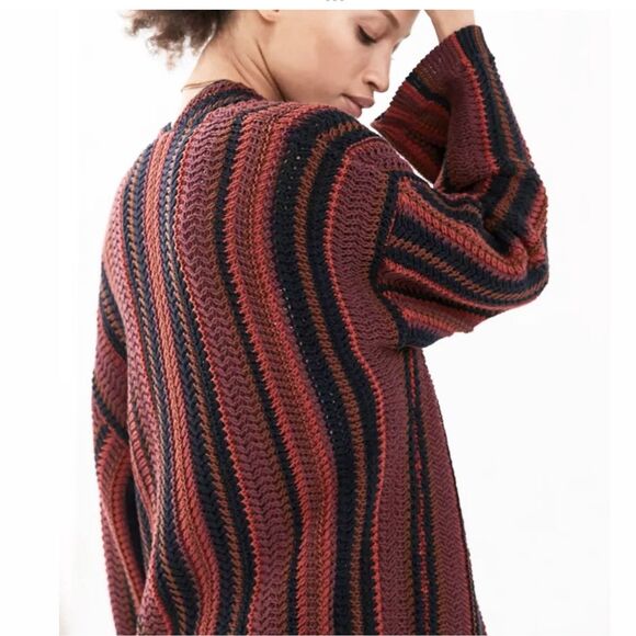 Urban Outfitters Ecote Riley Patterned Maxi Sweater Cardigan Boho Size M - Picture 2 of 14